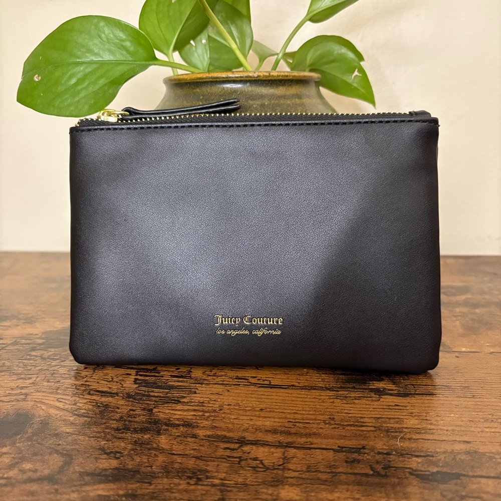 Juicy Couture Black Pouch Cosmetic Bag NWT - Picture 2 of 10